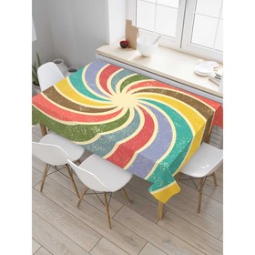 Скатерть на стол «Радужная спираль», прямоугольная, сатен, размер 145х180 см