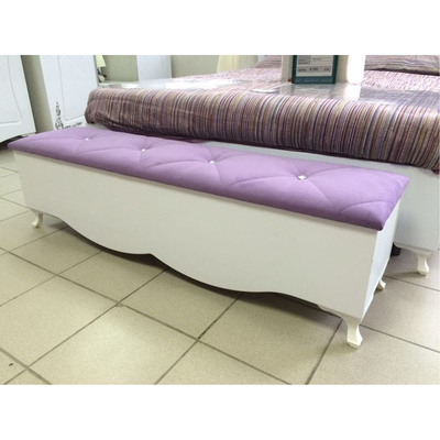 Скамья прикроватная Аделина Белый глянец