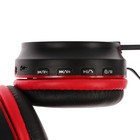 Наушники LuazON RX-5, беспроводные, накладные, microSD, черно-красные - Фото 4