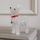 Светодиодная фигура «Олень с колокольчиком» 18×25×8 см, акрил, 20 LED, батарейки ААх2 (не в комплекте), свечение белое - Фото 2