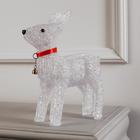 Светодиодная фигура «Олень с колокольчиком» 25×30×9 см, акрил, 24 LED, батарейки ААх3 (не в комплекте), свечение белое - Фото 2