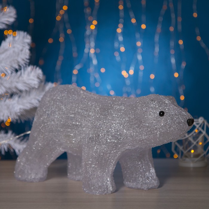 Светодиодная фигура «Медведь» 45 × 23 × 15 см, акрил, 40 LED, 220 В, свечение белое - фото 1906869032