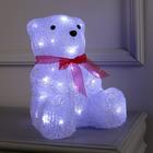 Светодиодная фигура «Медведь с бантом» 22 × 30 × 20 см, акрил, 40 LED, 220 В, свечение белое - фото 3685624