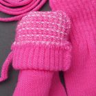 Варежки детские на верёвочке Collorista, размер 14 (р-р произв. 12*7 см), цвет ярко розовый - Фото 3