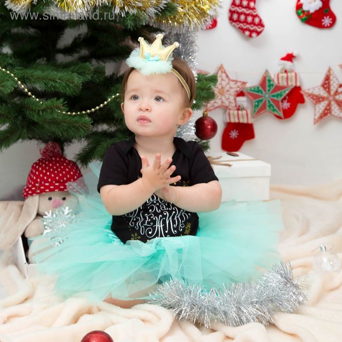 Набор для фотосессии Крошка Я «Маленькая принцесса» юбка и повязка на голову, бирюзовый - Фото 1