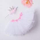 Набор Крошка Я "Маленькая принцесса" юбка и повязка на голову, 3-18 мес, цвет белый - Фото 1