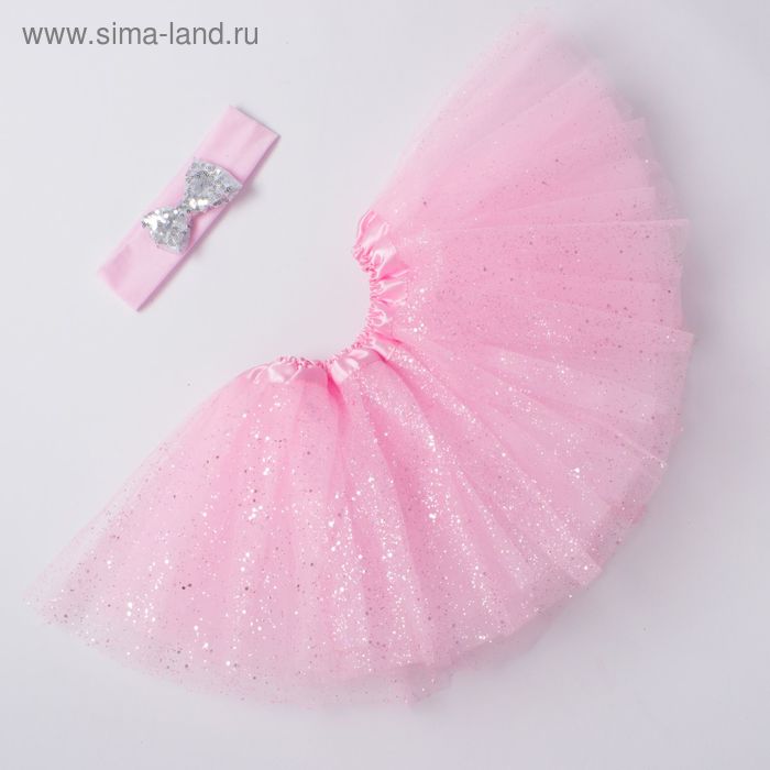 Набор для девочки Крошка Я "Маленькая принцесса": юбка и повязка на голову 3-5 лет, розовый - Фото 1