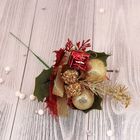 Декор "Зимние мечты" яблочки бантик 20 см, золото - фото 2855497