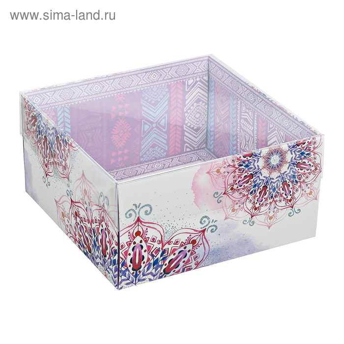 Коробка для кондитерских изделий с PVC-крышкой «Хорошего настроения!» 12 × 6 × 11,5 см