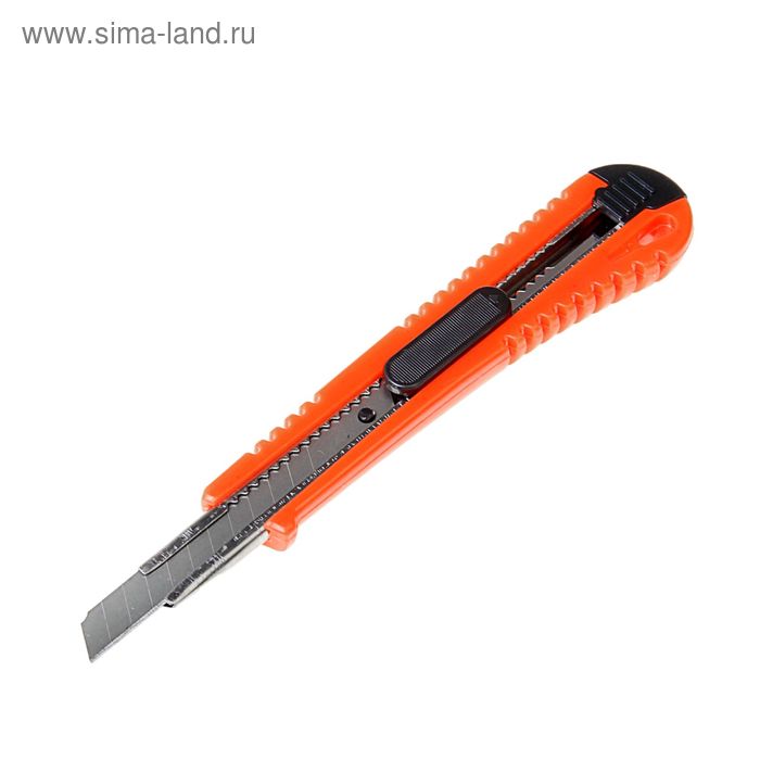 Нож универсальный ЛОМ, пластиковый корпус, металлическая направляющая, 9 мм - Фото 1
