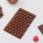 Форма силиконовая для шоколада Доляна «Кофейные бобы», 18,5×11 см, 55 ячеек, цвет шоколадный - фото 967885