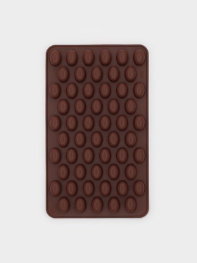 Форма для мармелада Доляна «Кофейные бобы», силикон, 18.5×11×1 см, 55 ячеек (1.6×1.2 см), коричневая 2389220