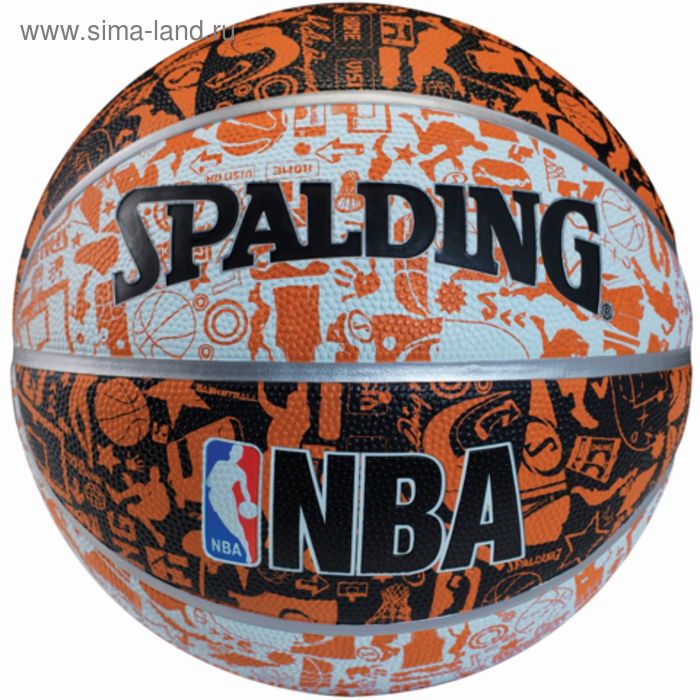 Мяч баскетбольный Spalding NBA GRAFFITI SZ7 RBR, 73722Z - Фото 1