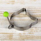 Форма для яичницы и оладий "Кошка", цвет зелёный - Фото 1