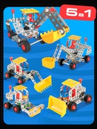 Конструктор металлический «Строительная техника», 5 в 1, 139 деталей - Фото 4