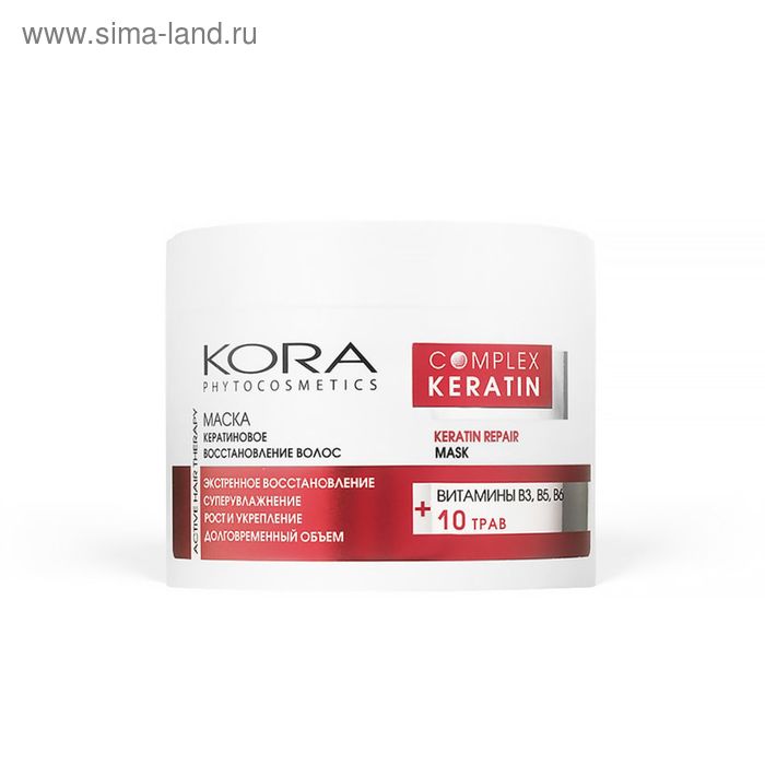Маска - кератиновое восстановление волос Kora, 300 мл - Фото 1