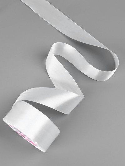Лента атласная, 40 мм × 23 ±1 м, белая №01