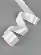 Лента атласная, 50 мм, 23±1 м, белая №01 - Фото 2