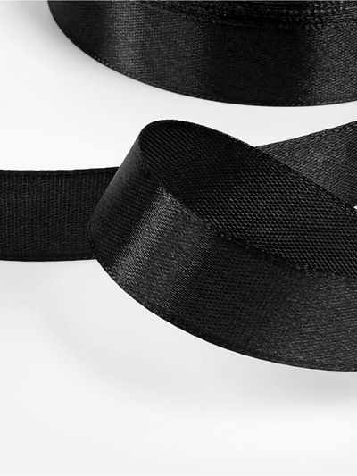 Лента атласная, 20 мм, 23±1 м, чёрная №39