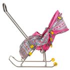 Санки коляска «Умка 3. Вязаный узор», цвет розовый - Фото 2