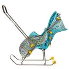 Санки коляска «Умка 3. Вязаный узор», цвет бирюзовый - Фото 2