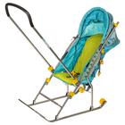 Санки коляска «Умка 3. Вязаный узор», цвет бирюзовый - Фото 3