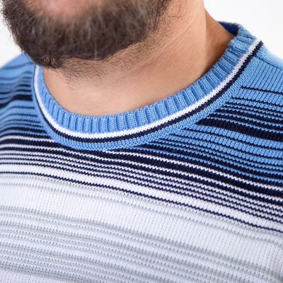 Джемпер мужской Д-179, цвет голубой, р-р 56