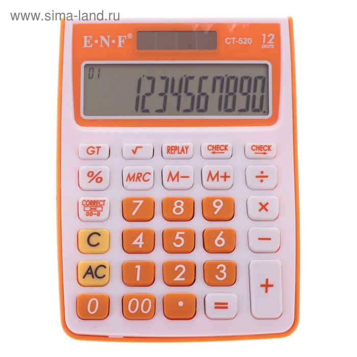Калькулятор настольный, 12-разрядный, EF-520, двойное питание - Фото 1