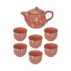 Набор для чайной церемонии "Кансин", 7 предметов: чайник 500 мл, чашка 150 мл, цвет розовый - Фото 1