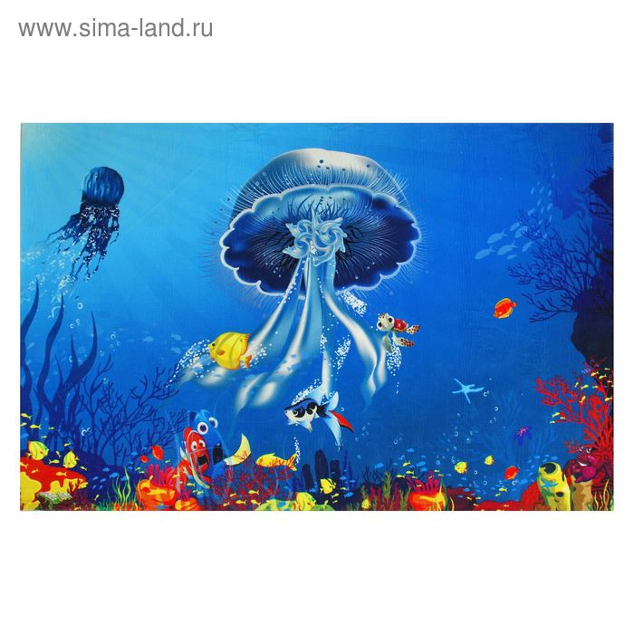 Коврик «Медуза», 80×123 см, цвет синий - Фото 1