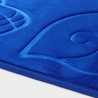 Набор ковриков для ванной и туалета Доляна «Ракушки», объёмные, 2 шт, 40×50 см, 50×80 см, цвет синий - Фото 3