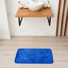Набор ковриков для ванной и туалета Доляна «Ракушки», объёмные, 2 шт, 40×50 см, 50×80 см, цвет синий - Фото 5