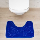 Набор ковриков для ванной и туалета Доляна «Ракушки», объёмные, 2 шт, 40×50 см, 50×80 см, цвет синий - Фото 6