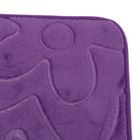 Набор ковриков для ванны и туалета 3 шт 39х43, 39х48, 50х80 см "Лужайка" цвет фиолетовый - Фото 3