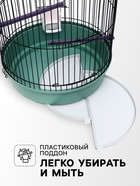 Клетка для птиц, 33×77 см, круглая, трехярусная сварная, малый поддон, МИКС - Фото 3