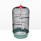 Клетка для птиц, 33×77 см, круглая, трехярусная сварная, малый поддон, МИКС - Фото 6