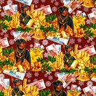 Бумага упаковочная глянцевая "Денежный пёс",70х100 см - Фото 2