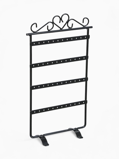 Подставка для украшений QF, 4 ряда, 16×7×29 см, чёрная