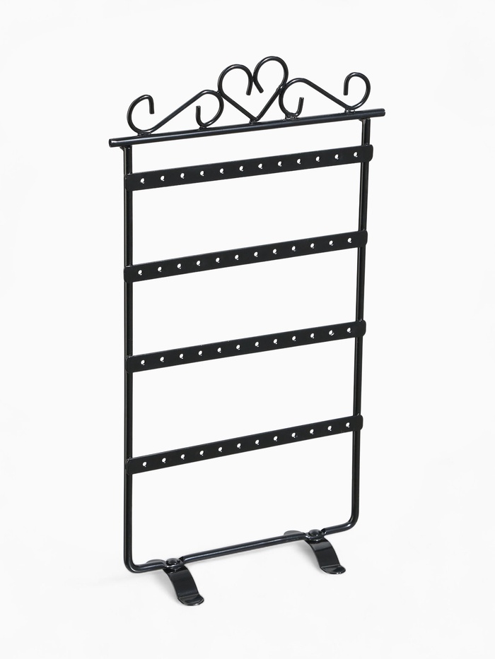 Подставка для украшений QF, 4 ряда, 16×7×29 см, чёрная - Фото 1