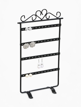 Подставка для украшений, 4 ряда, 16*7*29 см, цвет чёрный