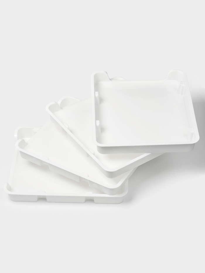 Набор лотков для заморозки продуктов Альтернатива, пластик, 34×29×9 см, 4 шт., белый - Фото 1