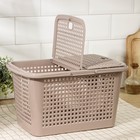 Корзина для пикника Альтернатива «Мини», 35.5×23×20 см, с ручками, пластик, коричневая - Фото 4