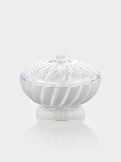 Ваза для фруктов и хлеба Альтернатива «Грация», пластик, 1.5 л, h=14.5 см, d=21 см, белый