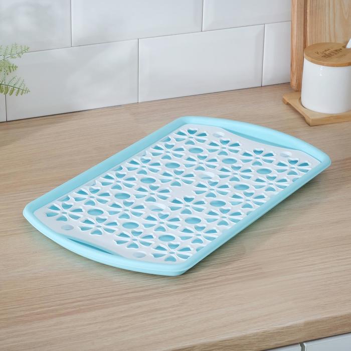 Поднос с вкладышем для сушки посуды, 40×24 см, цвет МИКС - фото 1886251245