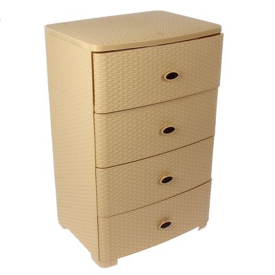 Комод 4-х секционный «Плетёнка», бежевый