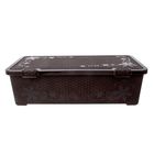 Ящик для хранения с крышкой «Плетёнка», 70 л, 88×42×24 см, цвет коричневый - Фото 2