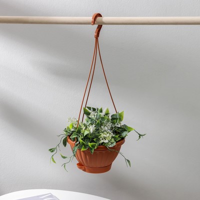 Кашпо уличное с прикорневым поливом «Мирабель», 1,5 л, цвет коричневый