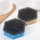 Набор губок кухонных для тефлоновой посуды, 9×9×3 см, 2 шт, цвет МИКС - Фото 6