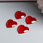Декор для творчества пластик "Стразы сердце. Красный" (набор 20 шт) 1,6х1,6 см - Фото 3