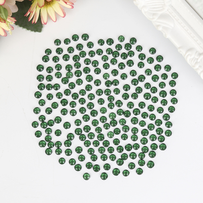 Декор для творчества пластик "Стразы круглые. Ярко-зелёные" набор 200 шт 0,5х0,5 см